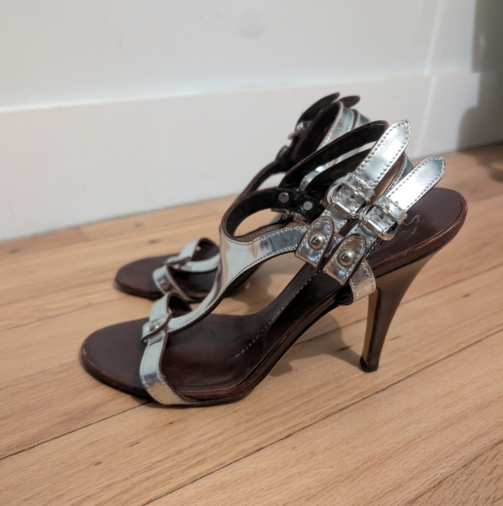Giuseppe Zanotti Metallic Silver Heels